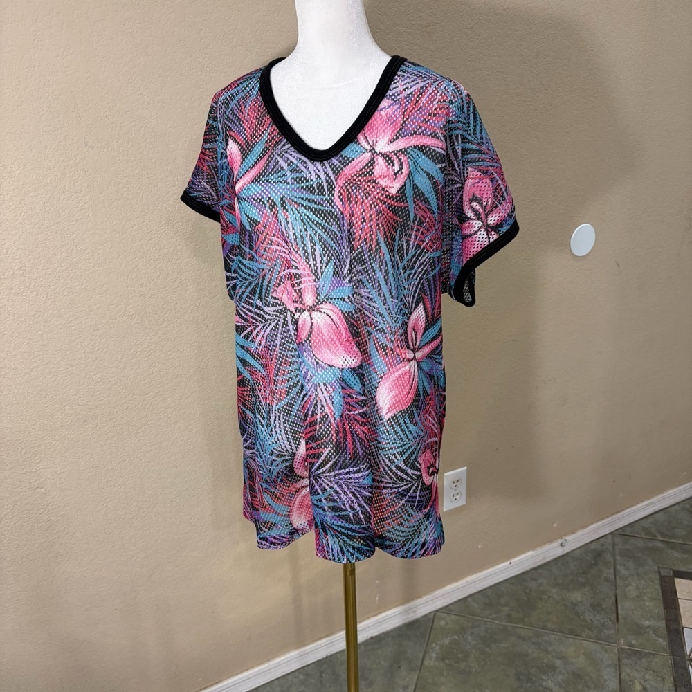 Vtg Y2K Julie Girl One Size O/S Beach Cover Up Florals Preppy Street Funky Retro